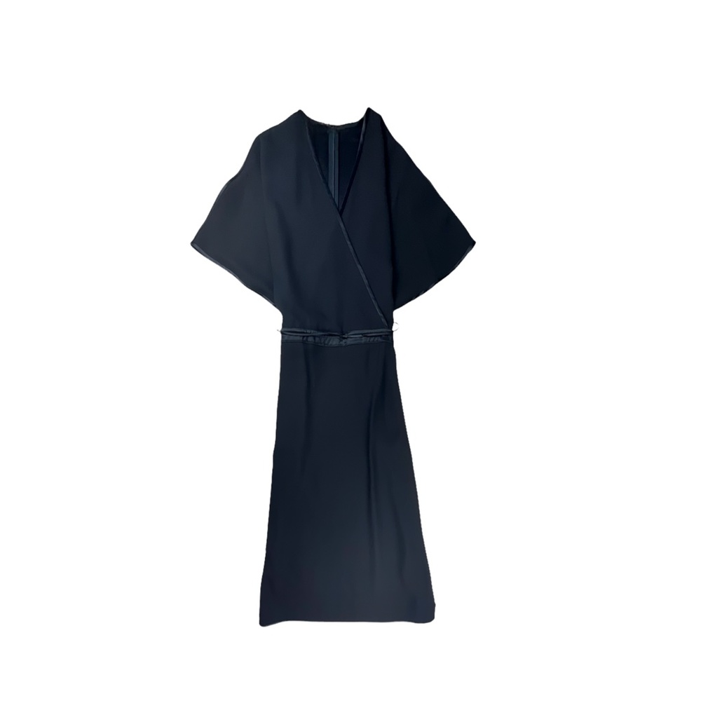 GUCCI Satin-Trimmed Silk Wrap Dress